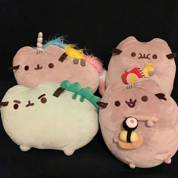 Pusheen lot of 4 plush toys dragon unicorn sushi chips